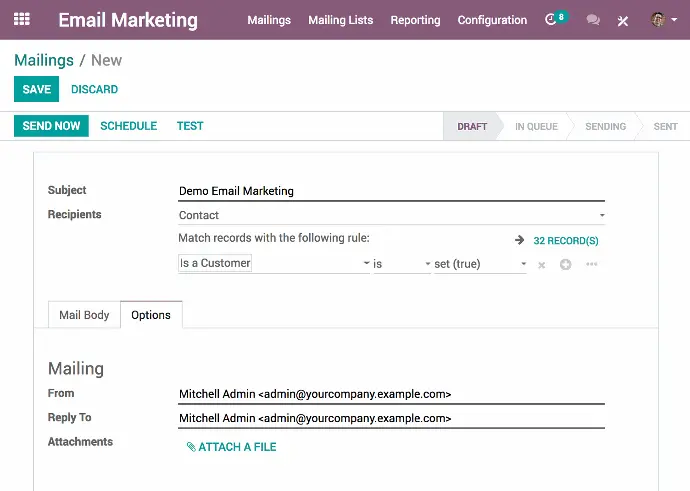 email mass dans odoo