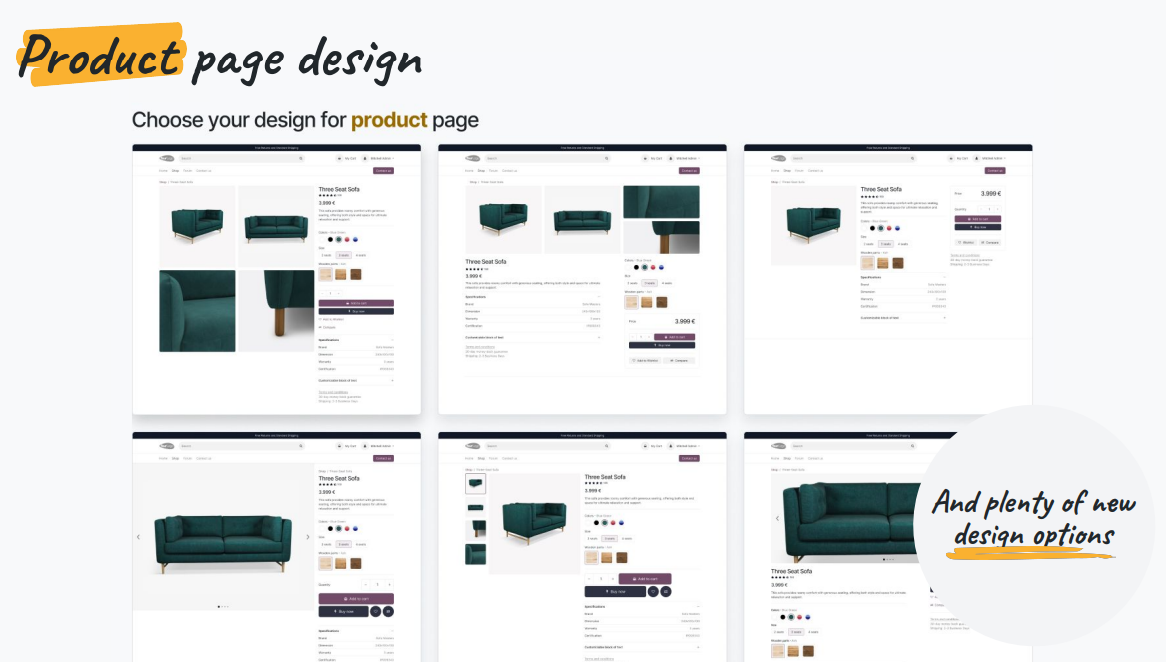 product page design v19 Odoo builder site