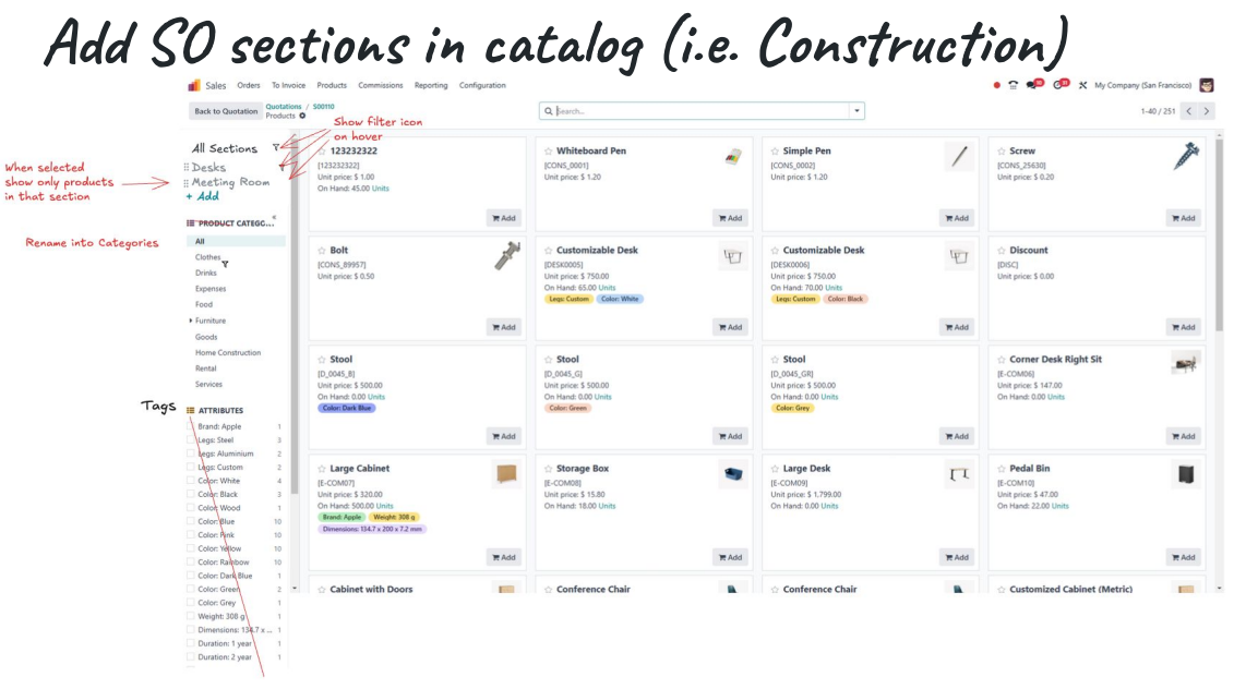les nouveautés fonction cataloque odoo 19