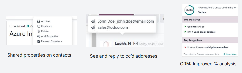les nouveautés crm odoo 19