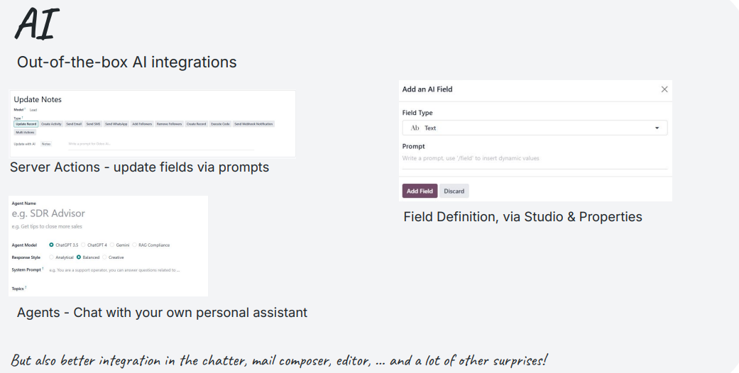 les accés à l'IA dans odoo 19