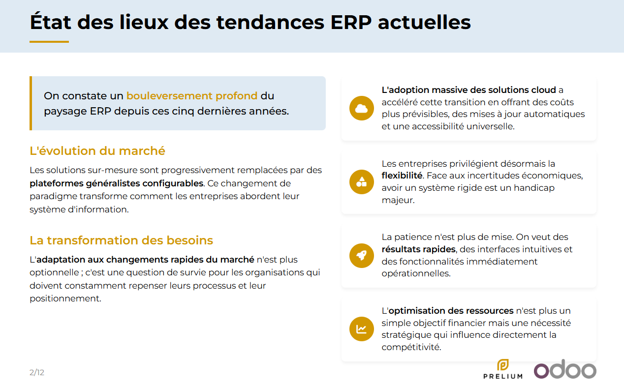État des lieux des tendances ERP actuelles