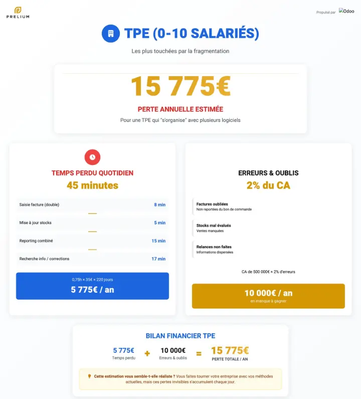 manque à gagner absence ERP dans TPE