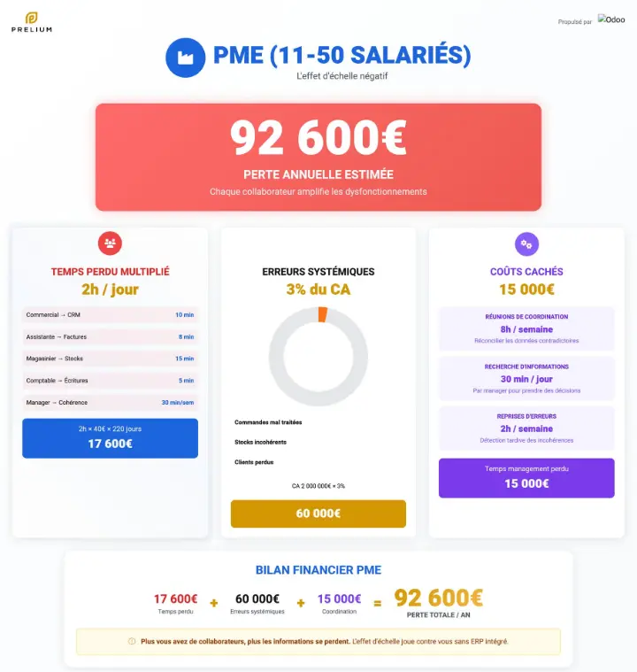 manque à gagner absence ERP dans PME
