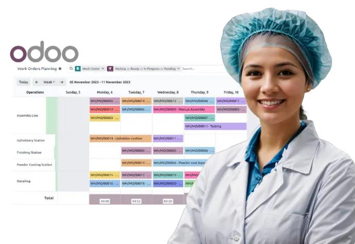 ERP industriel Odoo : flux intégrés de bout en bout